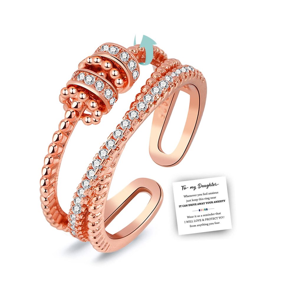 choice of all Fidget Ring to My Daughter Gifts from Mom Mother Hope Anxiety Breathe Spinner Ring for Women Birthday Valentines Day Gifts