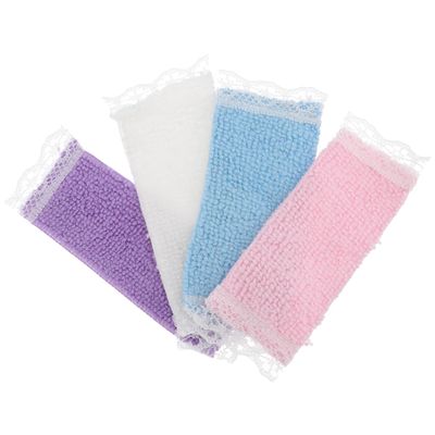 12 Pcs Mini Bath Towels for Dollhouse, Assorted Colors, 3.54 X 1.57 X 0.23 Inch, DIY Miniature Bathroom Accessories, Cloth Material, Random Color, Adorable and Firm Design
