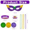 MGparty 216 PCS Mardi Gras Accessories - Masks Beads Necklaces Coins Tattoos Bracelets Carnival Parade Masquerade Party Decorations Supplies view 3