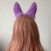VIGVAN Handmade Rabbit Ears Cute Animal Ears Accessories Rabbit Ear Headband (M Purple) view 3