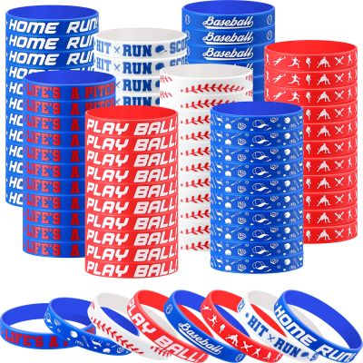 160 Piece Silicone Rubber Bracelets - Motivational Rubber Wristbands for Kids & Adults - 8 Designs for Baseball Theme Party & Birthday Favors