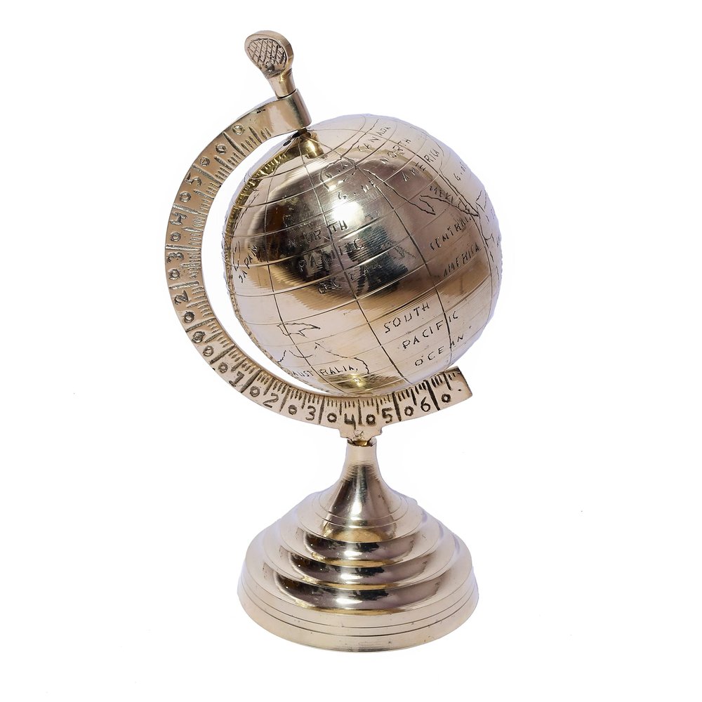 Brass Armillary Sphere Globe Astrolabe Zodiac Engraved Celestial Globe Brass Base World Globe All Rotating Direction - Globe with Antique Look BY AS BRASS INSTRUMENTS
