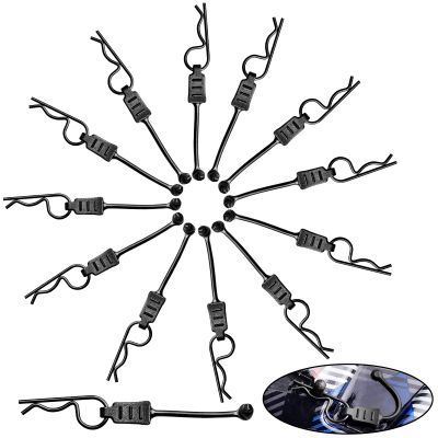 GoHobby RC Body Clips with Pull Tabs for 1/10 1/12 1/14 Arrma Axial SCX10 Redcat Tamiya HSP Himoto, 20-Pack (Black)