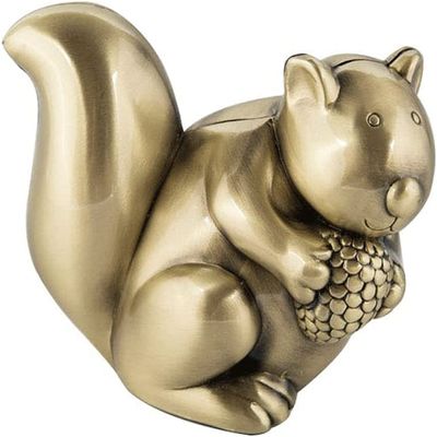 PAASHE Money Banks Cute Money Banks Zinc Alloy Metal Piggy Bank Squirrel Coin Can with Rubber Stopper Money Box Kids Gift Toy Cute
