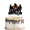 Bigfoot Cake Topper for Boys Girls Kids Men Sasquatch Crossing Party Supplies Camping Jungle Theme Party Decorations Big Foot Monster Ape Birthday Cake Decorations view 2