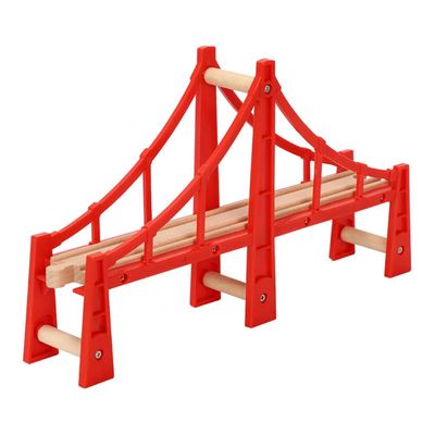 Alasum Wooden Bulk Creative Track Accessories Blocks Raised Railway DIY Bridge Tracks Railroad Model Wooden Building Drawbridge Bricks Rail Span Train Train Bulk