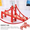 Alasum Wooden Bulk Creative Track Accessories Blocks Raised Railway DIY Bridge Tracks Railroad Model Wooden Building Drawbridge Bricks Rail Span Train Train Bulk view 2