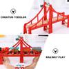 Alasum Wooden Bulk Creative Track Accessories Blocks Raised Railway DIY Bridge Tracks Railroad Model Wooden Building Drawbridge Bricks Rail Span Train Train Bulk view 3