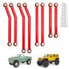 GoHobby High Clearance Steering Links Set for Axial SCX24 C10 AXI00001 Wrangler JLU AXI00002, 8PCS (Red) view 1