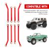 GoHobby High Clearance Steering Links Set for Axial SCX24 C10 AXI00001 Wrangler JLU AXI00002, 8PCS (Red) view 3