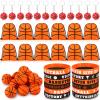 LEIFIDE 48 Pcs Basketball Party Favors 12 Sets Silicone Bracelet Drawstring Treat Bag Mini Stress Ball Keychains for Basketball Birthday Party Supplies view 1