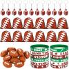 LEIFIDE 48 Pcs Football Party Favors 12 Sets Silicone Bracelet Drawstring Treat Bag Mini Stress Ball Keychains for Football Birthday Party Supplies view 1