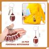 LEIFIDE 48 Pcs Football Party Favors 12 Sets Silicone Bracelet Drawstring Treat Bag Mini Stress Ball Keychains for Football Birthday Party Supplies view 4