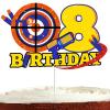 Dart Gun Cake Topper 8 for Boys Girls 8th Birthday Dart War Party Supplies Target Bullet Cake Decorations Target Gun Eighth Birthday Cake Decor Gun Theme Party Supplies view 1