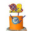 Dart Gun Cake Topper 8 for Boys Girls 8th Birthday Dart War Party Supplies Target Bullet Cake Decorations Target Gun Eighth Birthday Cake Decor Gun Theme Party Supplies view 3