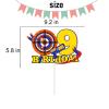 Dart Gun Cake Topper 9 for Boys Girls 9th Birthday Dart War Party Supplies Target Bullet Cake Decorations Target Gun Ninth Birthday Cake Decor Gun Theme Party Supplies view 4