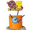 Dart Gun Cake Topper 5 for Boys Girls 5th Birthday Dart War Party Supplies Target Bullet Cake Decorations Target Gun Fifth Birthday Cake Decor Gun Theme Party Supplies view 2