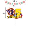 Dart Gun Cake Topper 5 for Boys Girls 5th Birthday Dart War Party Supplies Target Bullet Cake Decorations Target Gun Fifth Birthday Cake Decor Gun Theme Party Supplies view 4