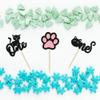 24pcs One Cupcake Toppers - Black Glitter Cat Frist Birthday Cupcake Picks Decorations for Cat Lover Kitten Theme Baby Shower Kids 1st Birthday wedding Party Supplies view 3