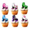18pcs Roller Skate Cupcake Toppers for Boys Girls Baby Shower Throwback 1990s Party Favors Cupcake Decorations 90s 80s Roller Skating Happy Birthday Party Supplies view 1
