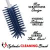 2 Pack LeLuv Cleaning Brush Hypoallergenic Silicone Bristles - 13 Inch Length Overall for Vacuum Pump Cylinders - Grey view 2