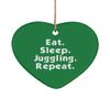 Eat. Sleep. Juggling. Repeat. Juggling Heart Ornament, Reusable Juggling Gifts, for Men Women view 1