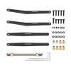 RCAWD for FMS FCX24, 35mm Extended Upper & Lower Linkage & 70mm CVD Center Drive Shaft Upgrades Parts 1/24 Crawlers Black view 1