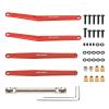 RCAWD 35mm Extended Upper & Lower Linkage & 70mm CVD Center Drive Shaft Upgrades Parts for FMS FCX24 1/24 Crawlers Red view 1
