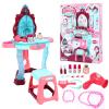 Toddler Vanity Set | Kids Vanity Set with Lights & Sounds | Little Girls Vanity Table with Stool, Makeup Accessories, Blowdryer | Pretend Play Vanity Set for Girls Age 3 and Over, Pink view 1