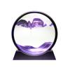 Arthink Moving Sand Art Picture in Motion Round Glass 3D Deep Sea Landscape, Dynamic Sand Art Sandscapes, Sensory Relaxing Desktop Table Decor Desk Decor Art Desk(7 inch, Purple) view 1