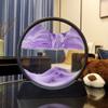 Arthink Moving Sand Art Picture in Motion Round Glass 3D Deep Sea Landscape, Dynamic Sand Art Sandscapes, Sensory Relaxing Desktop Table Decor Desk Decor Art Desk(7 inch, Purple) view 2