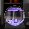 Arthink Moving Sand Art Picture in Motion Round Glass 3D Deep Sea Landscape, Dynamic Sand Art Sandscapes, Sensory Relaxing Desktop Table Decor Desk Decor Art Desk(7 inch, Purple) view 3