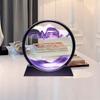 Arthink Moving Sand Art Picture in Motion Round Glass 3D Deep Sea Landscape, Dynamic Sand Art Sandscapes, Sensory Relaxing Desktop Table Decor Desk Decor Art Desk(7 inch, Purple) view 4