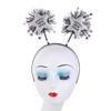 Dzrige Happy New Year Headband with Star Boppers & Silver Tinsel, Glitter New Years Head Boppers Headband for New Year Birthday Carnival Party Props Decoration view 3