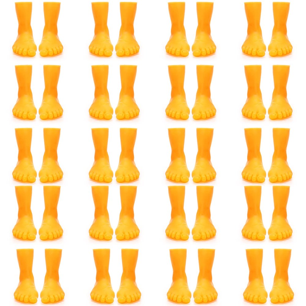 TOPZEA 40 Pack Finger Feet Puppet, Rubber Foot Shaped Finger Puppets Funny Mini Fake Feet Tiny Left & Right Cute Little Foot for Fingers, Mini Gag Gifts, Making Gnomes, Crafting, Photo Shoot Prop