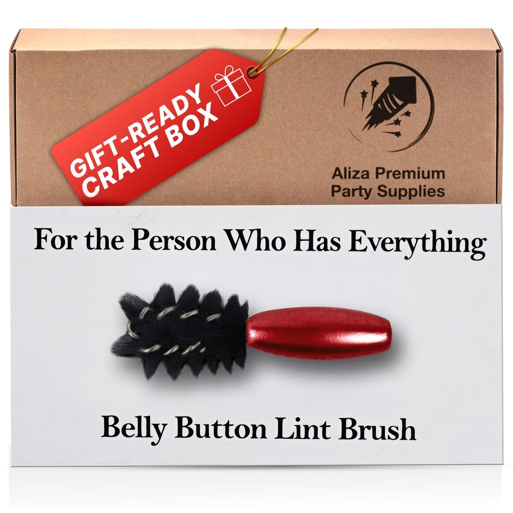 Gift for Husband by Aliza | Belly Button Brush - Excellent Gift for Wife Husband Boyfriend Girlfriend Friend Sister Brother Dad Mom - Valentines Day Gifts for Him Her - Black Handle