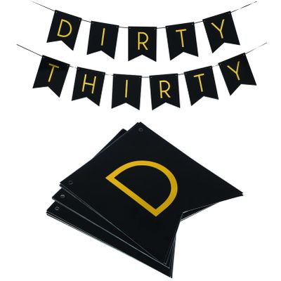 Abaodam Dirty Thirty Birthday Banner Creative Foil Decoration Fun Party Supplies for Anniversary Celebrations Easy to Install Decorative Banner for Memorable Moments