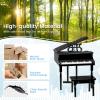 Costzon Classical Kids Piano, 30 Keys Wood Toy Grand Piano with Music Stand and Bench, Mini Musical Toy for Child, Ideal for Children's Room, Toy Room, Best Gifts (Straight Leg, Black) view 4