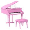 Costzon Classical Kids Piano, 30 Keys Wood Toy Grand Piano with Music Stand and Bench, Mini Musical Toy for Child, Ideal for Children's Room, Toy Room, Best Gifts (Straight Leg, Pink) view 1