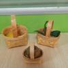 DOITOOL Mini Woven Basket 5-Pack Small Rectangular Handwoven Wood Baskets with Handle for Candy Packaging Party Favors Dollhouse Decor and Craft Storage view 4
