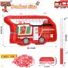 Fire Truck Piata Firetruck with Blindfold Bat Confetti Small Firefighter Birthday Party Decorations Fire Truck Birthday Party Supplies for Kids Boys Girls Baby Shower, 16 x 8.7 x 3 Inches view 2