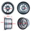 RCLIONS 4.3inch RC Beadlock Wheel Aluminum Alloy 24mm Hex/12.5mm Hole for X-MAXX 1/5th RC Truck Car view 2