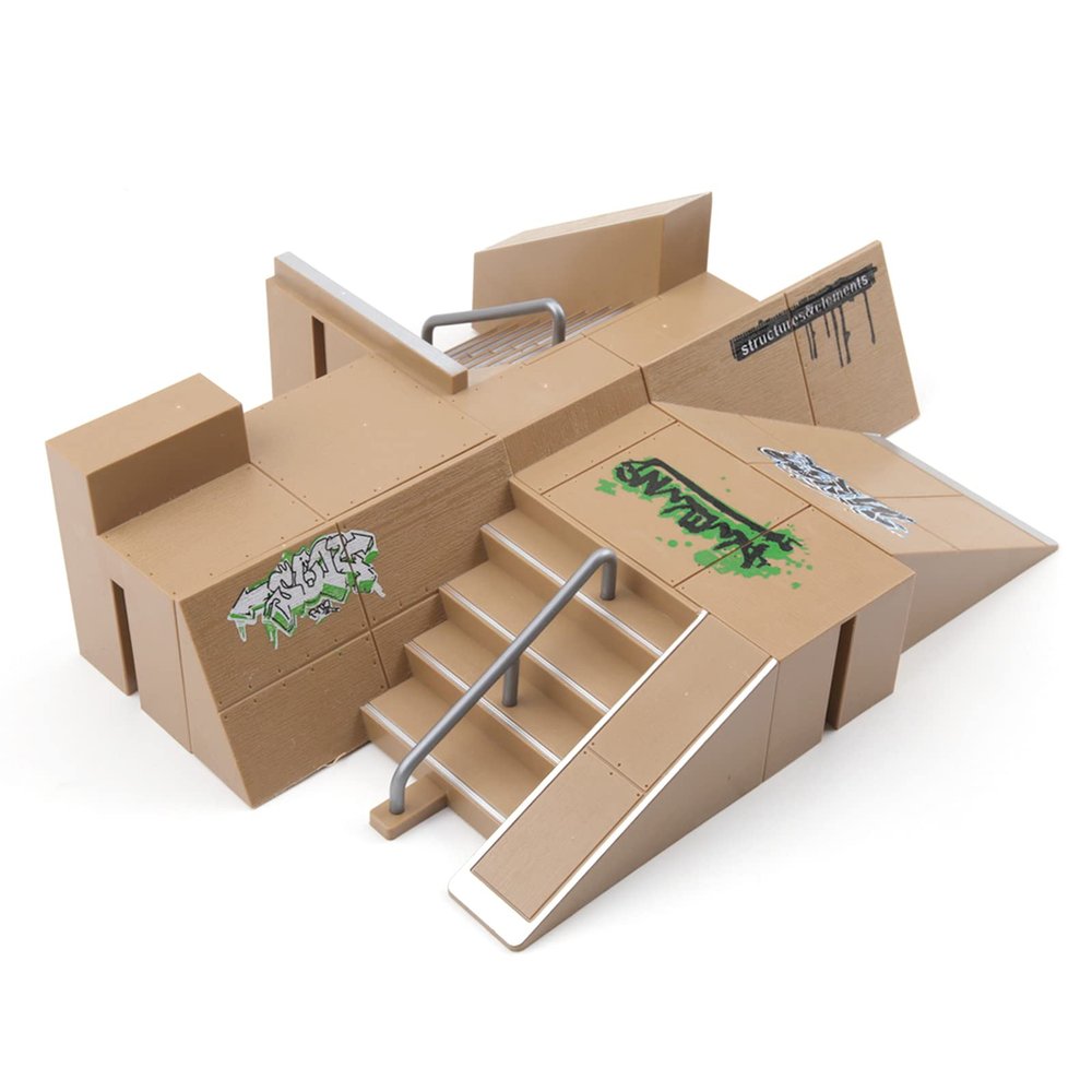 Garhelper Fingerboard Skatepark with 3 Finger Skateboards, Mini Finger Skateboard Fingerboard Park Kit Set, Creative Finger Skateboards with Ramps and Stairs for Kids Toys Gift