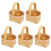 DOITOOL Mini Wooden Basket Small Wood Basket 3.14X2.55X1.96 Inch Tiny Wicker with Handle for Home Decor Candy Packaging Party Favors and Craft Storage view 1