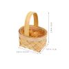 DOITOOL Mini Wooden Basket Small Wood Basket 3.14X2.55X1.96 Inch Tiny Wicker with Handle for Home Decor Candy Packaging Party Favors and Craft Storage view 3