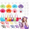 Hungdao 48 Pcs Girls Tea Party Dress up Play Set Decorations Including Hats for Little Girls Gloves and Fans Purse Necklaces and Bracelets for Tea Party Supplies view 1