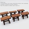 10pcs Kids 1:12 Miniature Dollhouse Foot Stool Simulation Retro Dollhouse Wooden Stool for Dollhouse Accessories view 3
