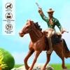 Cowboy Toys Riding Horse Figurines: 4Pcs Cowboy Action Figure Western Rodeo Toys - Plastic Horses Figures with Rider for Kids Toddlers, Model Ranches, Miniature Scenes, Farm World, 4.32x2.75in view 2