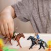 Cowboy Toys Riding Horse Figurines: 4Pcs Cowboy Action Figure Western Rodeo Toys - Plastic Horses Figures with Rider for Kids Toddlers, Model Ranches, Miniature Scenes, Farm World, 4.32x2.75in view 3