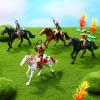 Cowboy Toys Riding Horse Figurines: 4Pcs Cowboy Action Figure Western Rodeo Toys - Plastic Horses Figures with Rider for Kids Toddlers, Model Ranches, Miniature Scenes, Farm World, 4.32x2.75in view 4